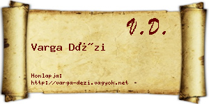 Varga Dézi névjegykártya
