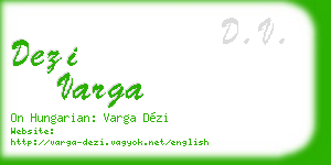 dezi varga business card